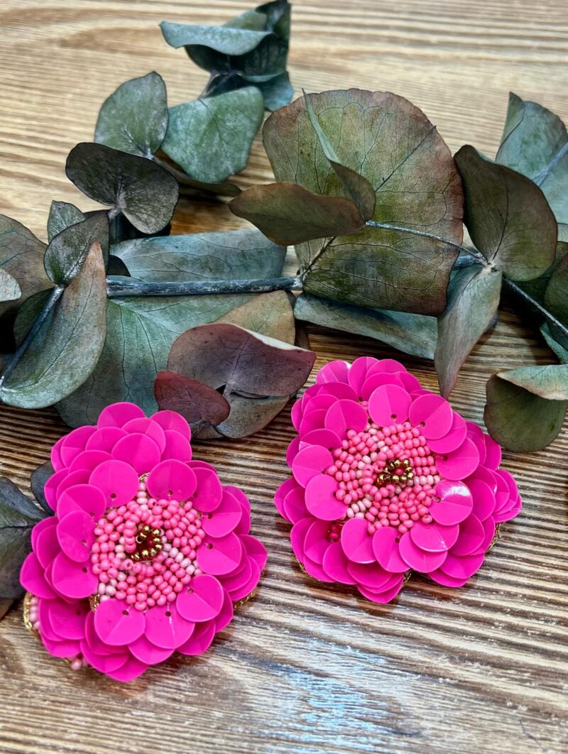 Pendientes Flor Fucsia