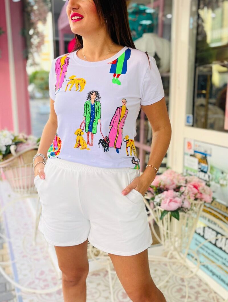 Pantalón Chandal Corto Blanco
