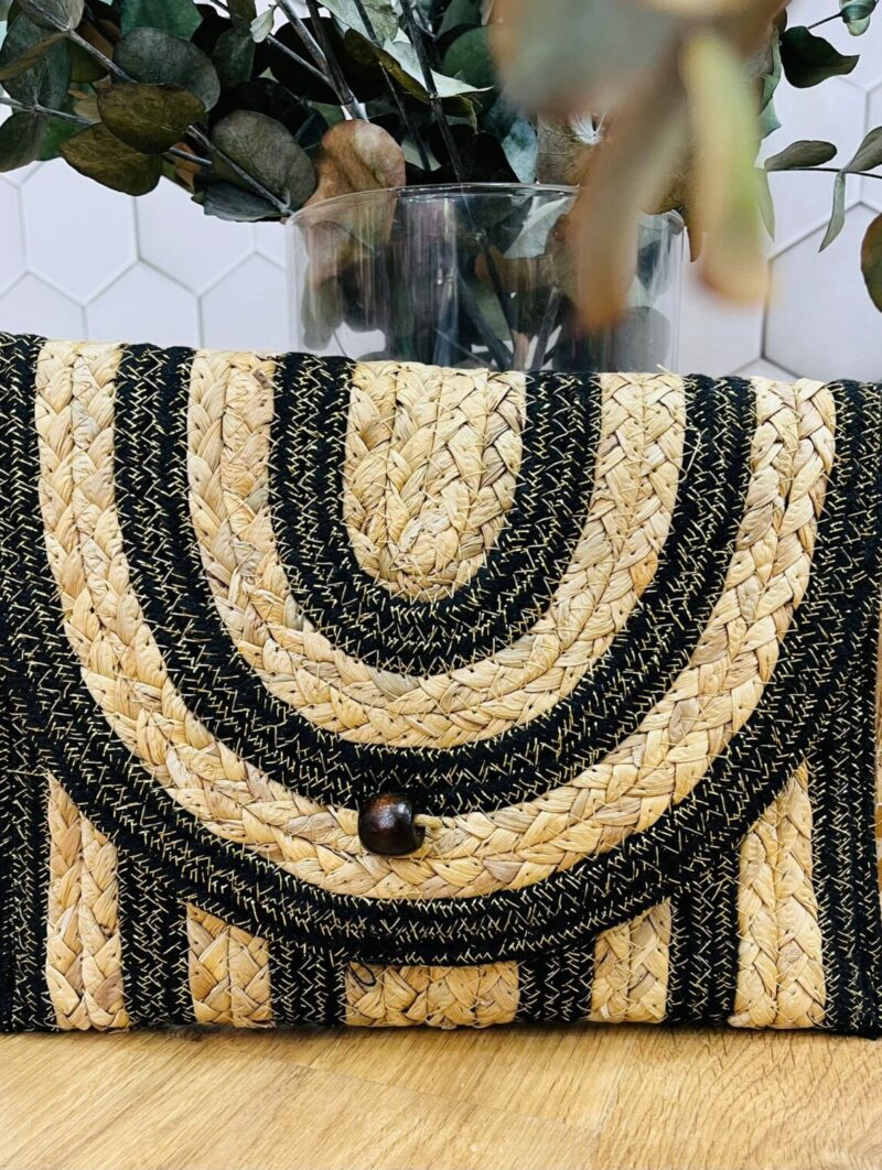 Cartera Rafia Black