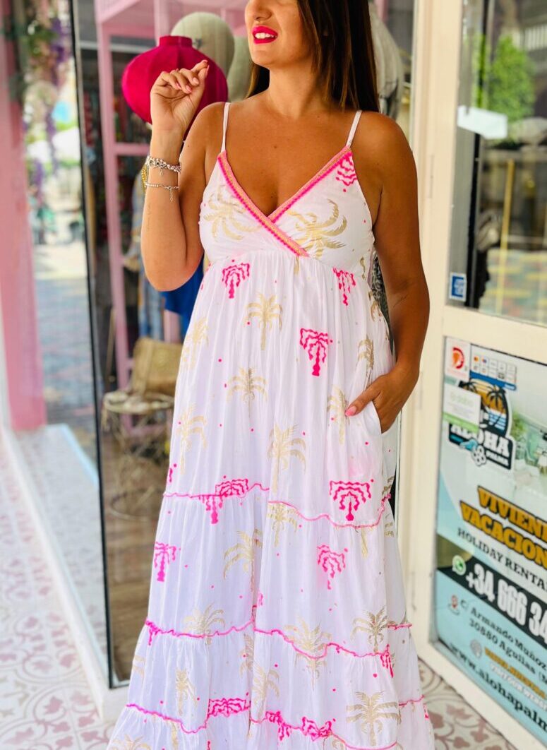 Vestido Mediterráneo Tirantes Blanco