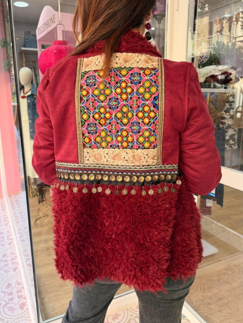 Chaqueta Azteca Burdeos