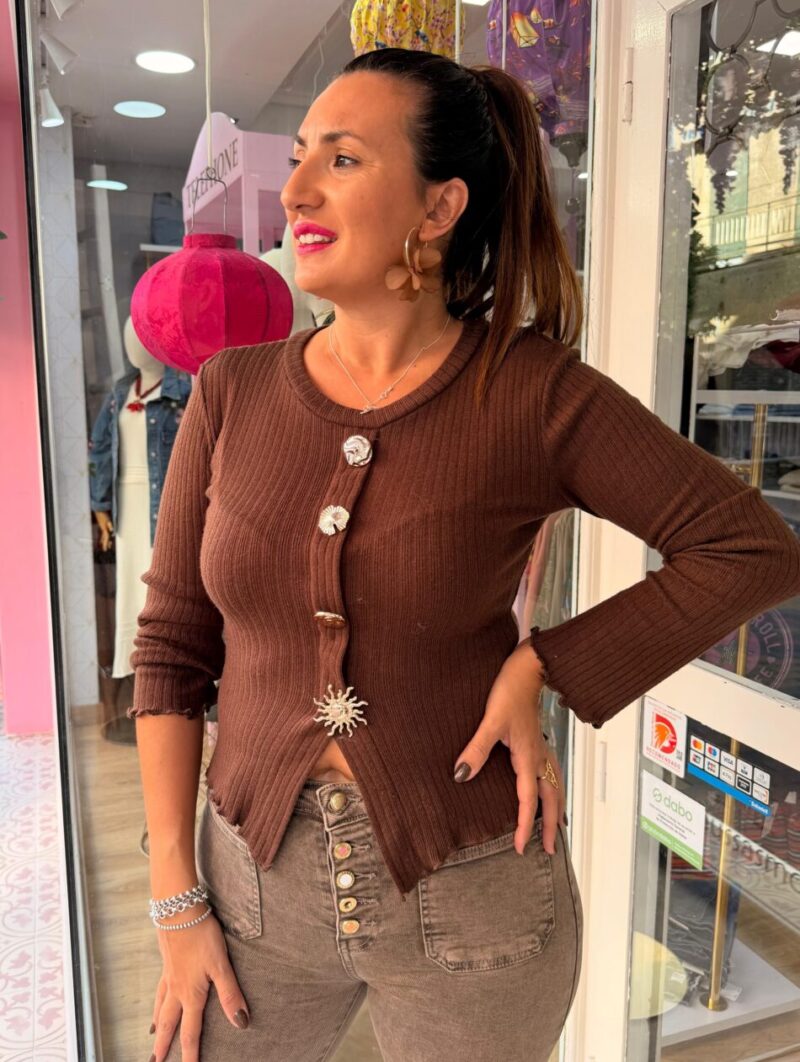 Jersey Botones Marrón