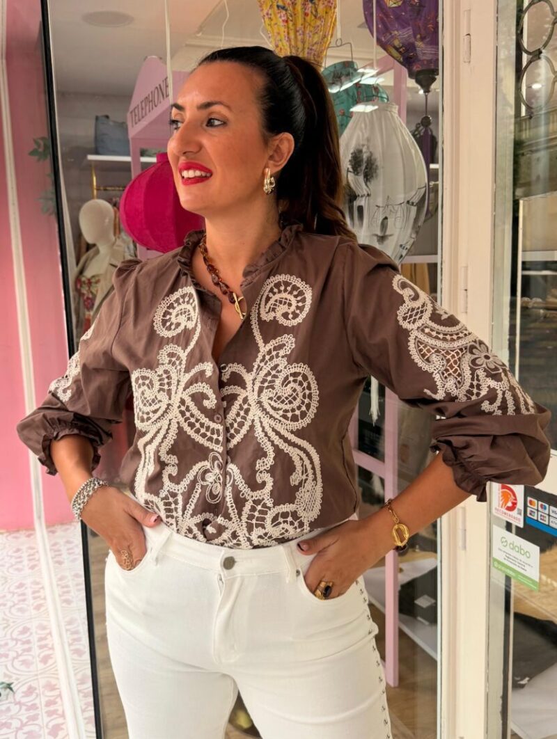 Alternative view of Blusa Barroca Marrón