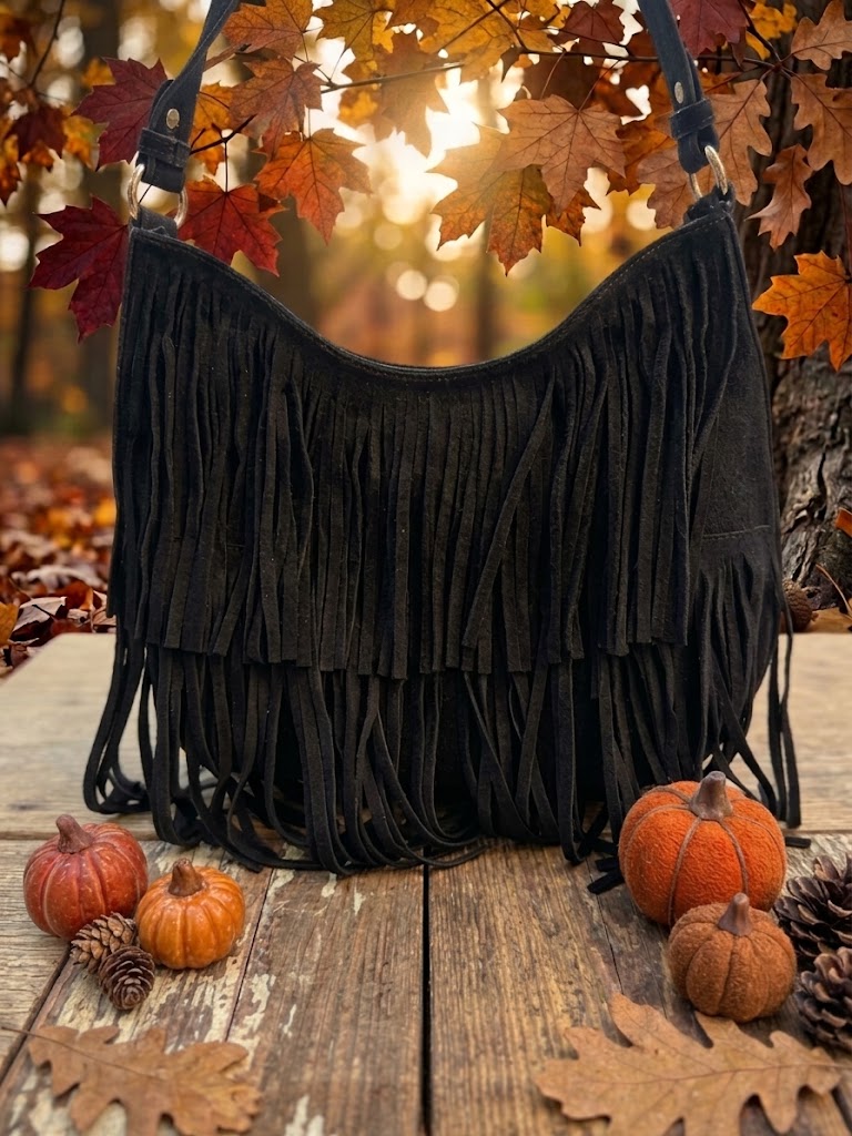 Bolso Flecos Negro