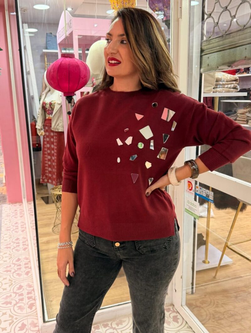 Jersey Espejo Burdeos