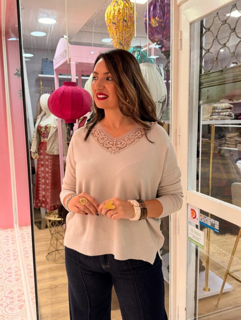 Alternative view of Jersey Linda Beige