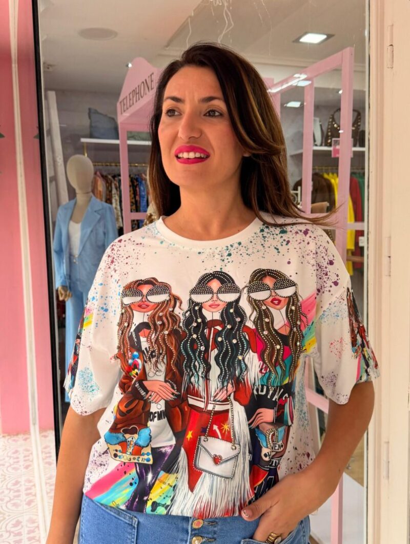 Alternative view of Camiseta Chicas Mussas Blanca