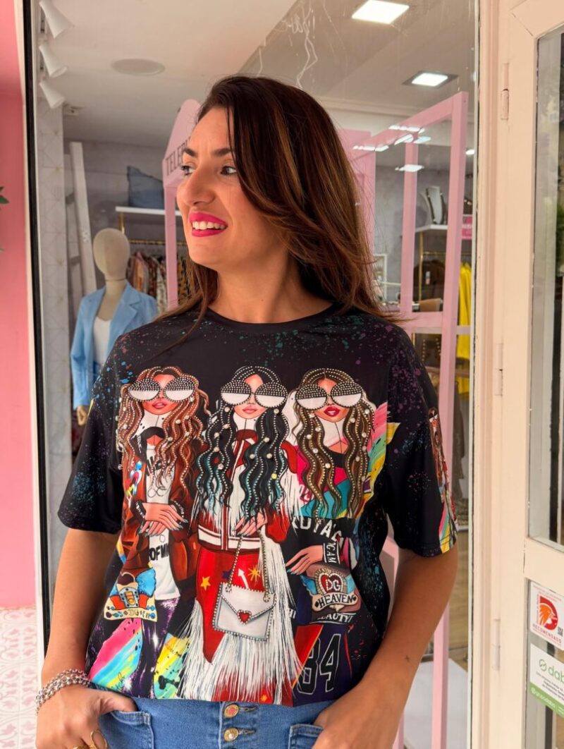 Alternative view of Camiseta Chicas Mussas Negra