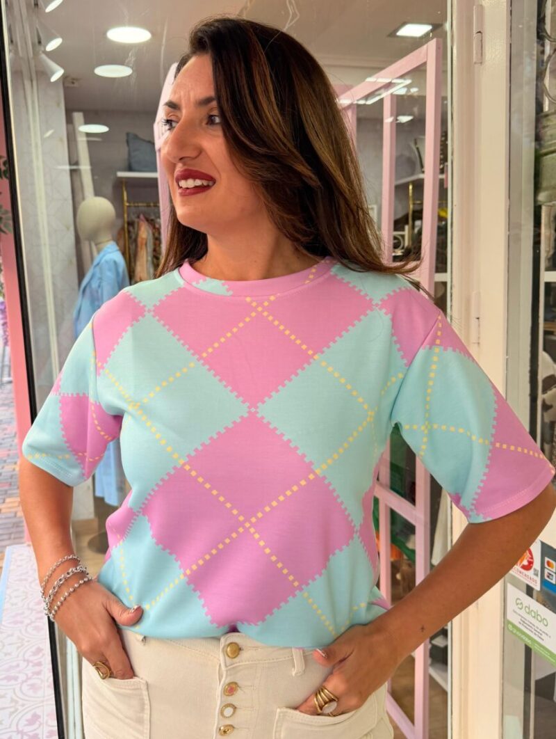 Alternative view of Camiseta Puzzle Rosa