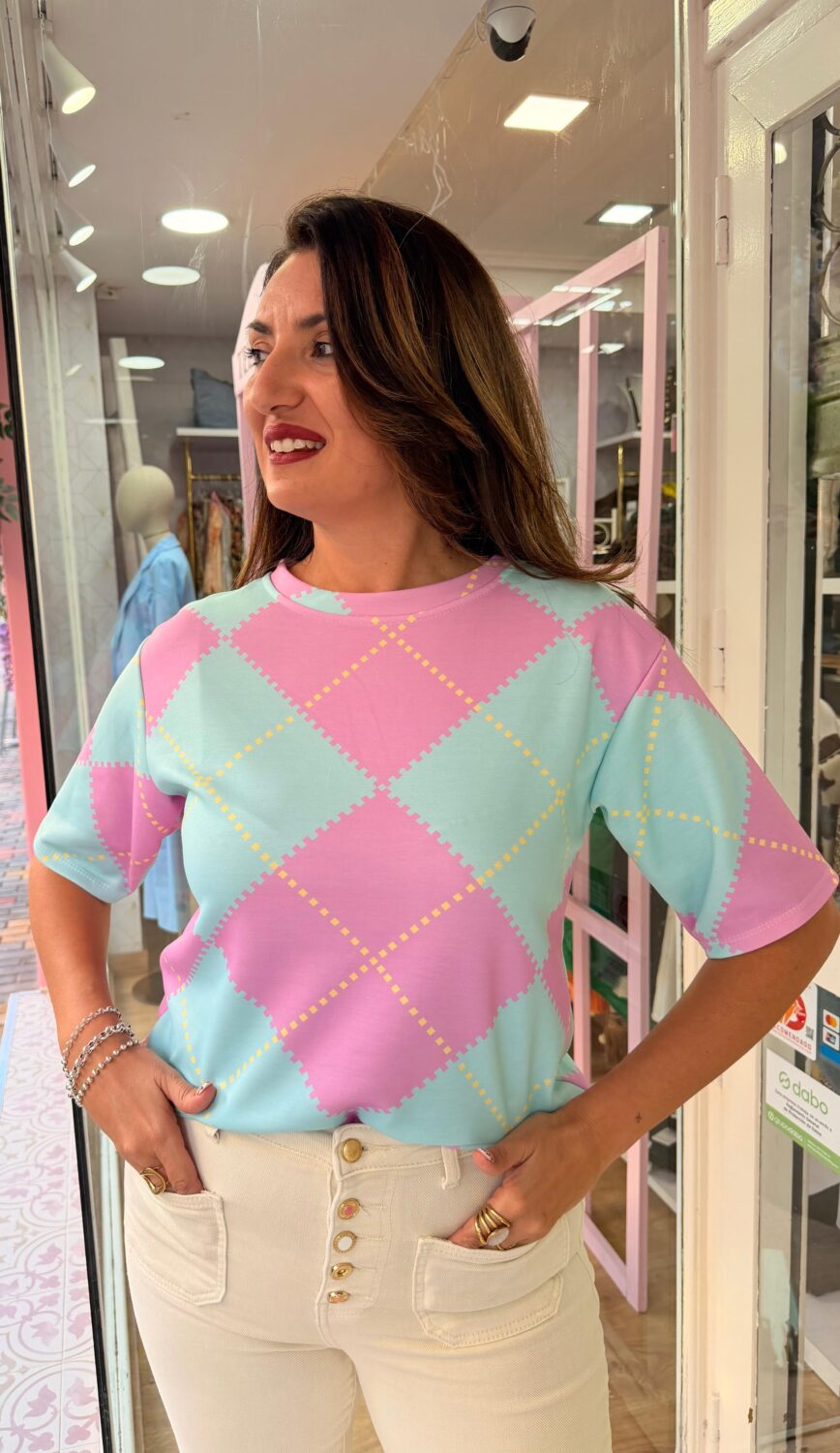 Camiseta Puzzle Rosa - Imagen 2