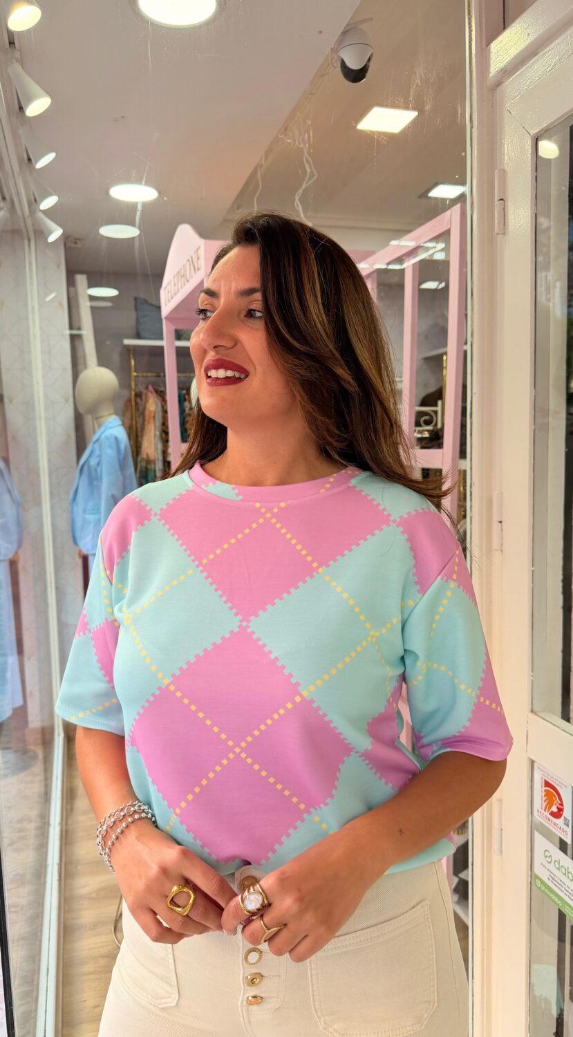 Camiseta Puzzle Rosa