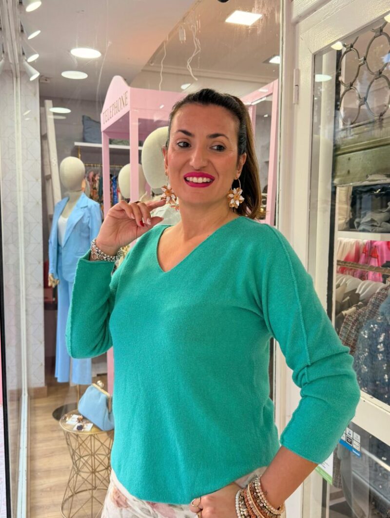 Alternative view of Jersey Primavera Turquesa