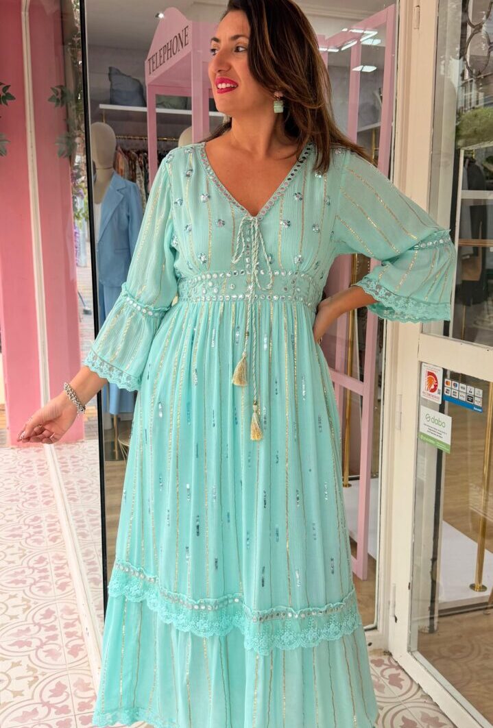 Vestido Sirena Turquesa