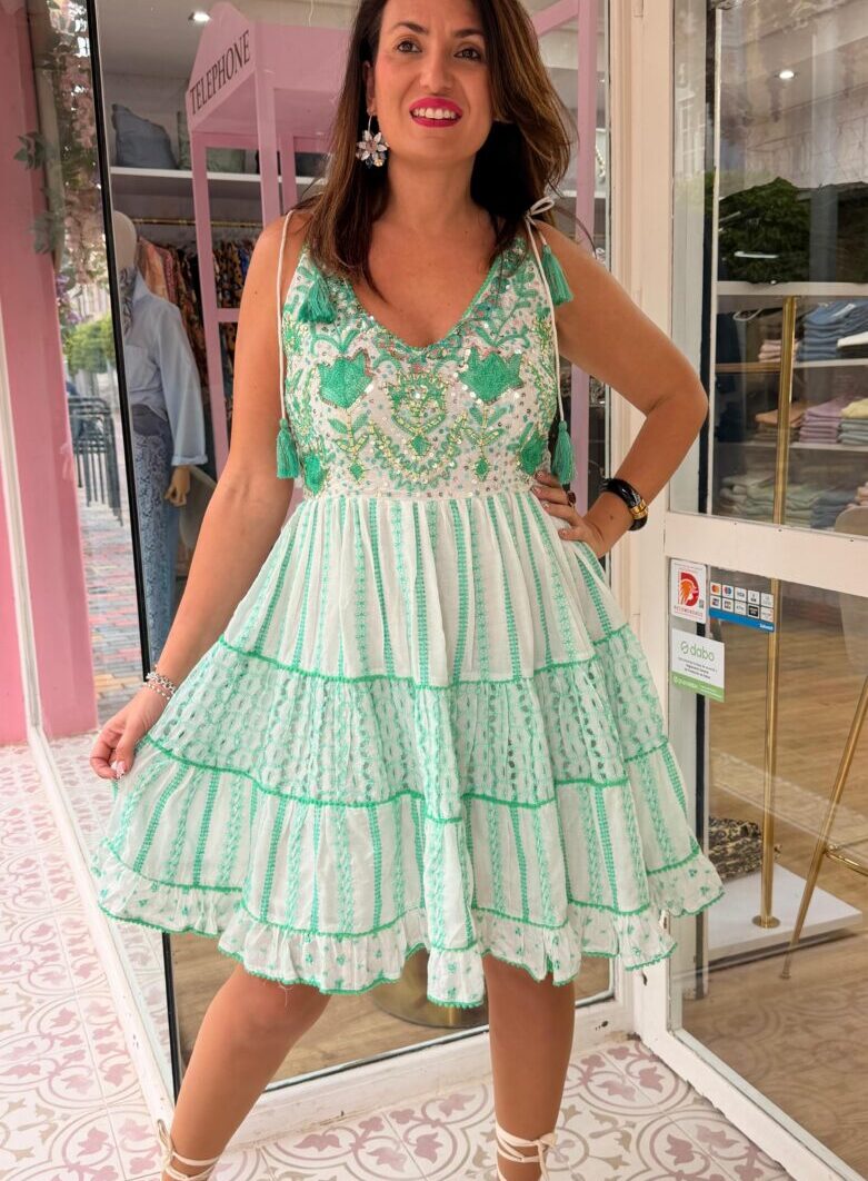 Vestido Sinergia Corto Turquesa