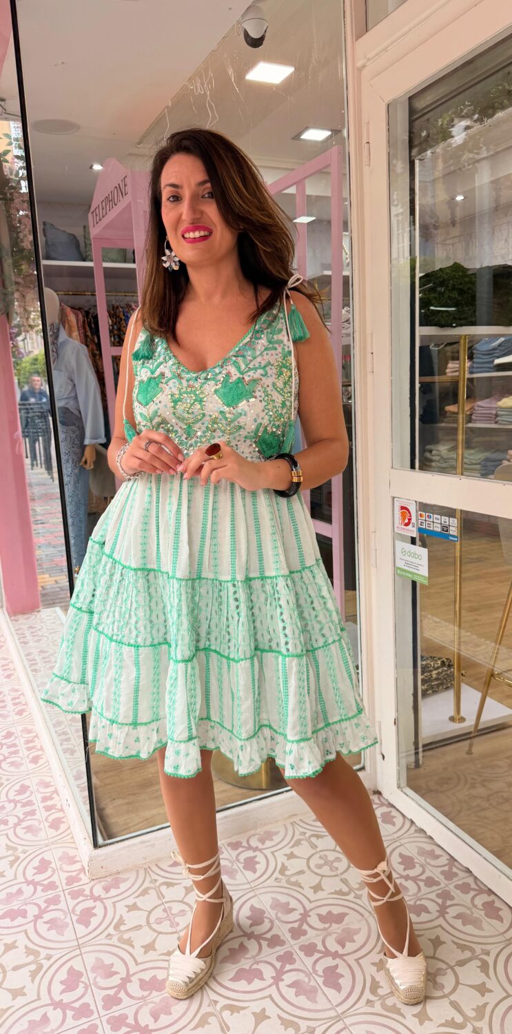 Vestido Sinergia Corto Turquesa - Imagen 2