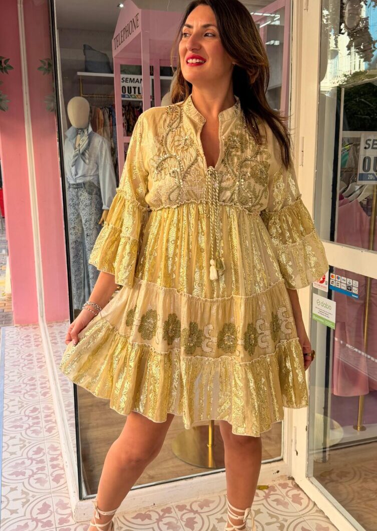 Alternative view of Vestido Priscila Dorado
