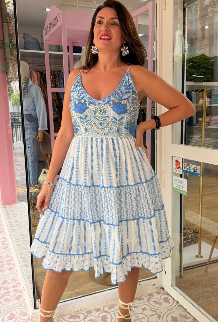 Vestido Sinergia Corto Azul