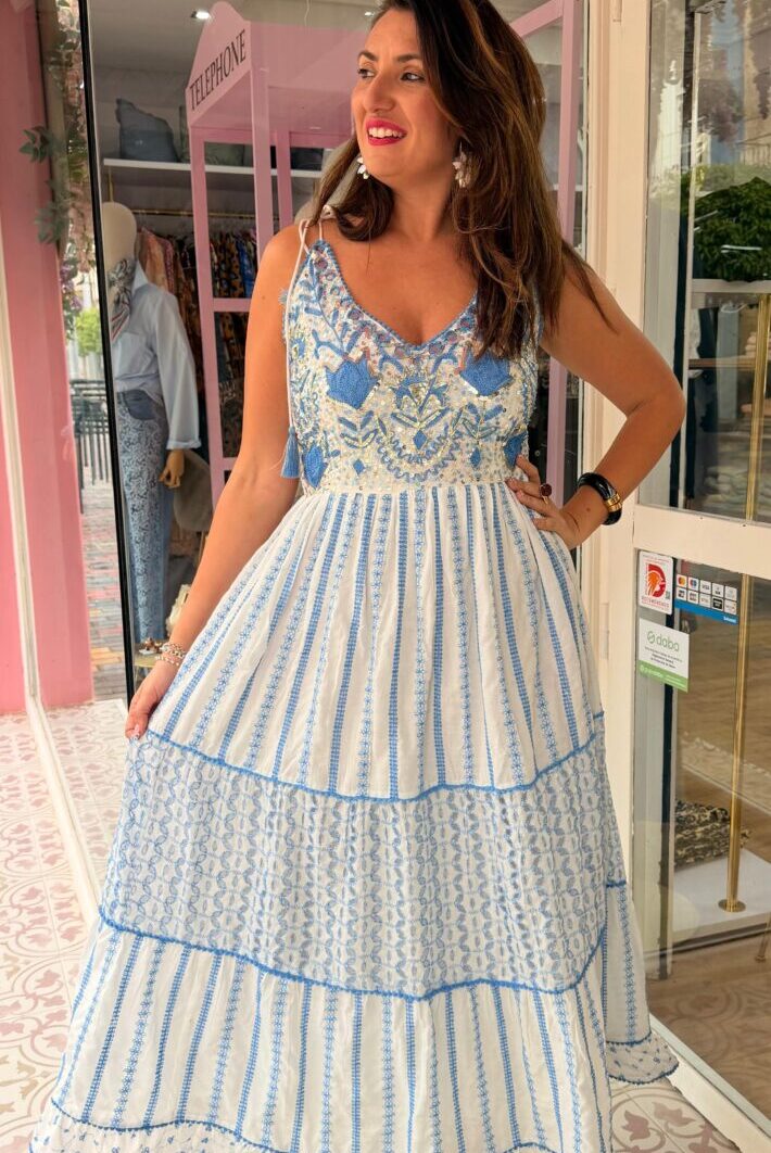 Vestido Sinergia Largo Azul