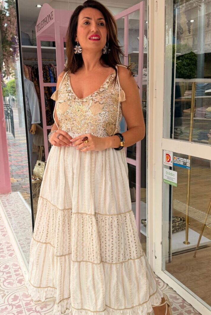 Alternative view of Vestido Sinergia Largo Beige