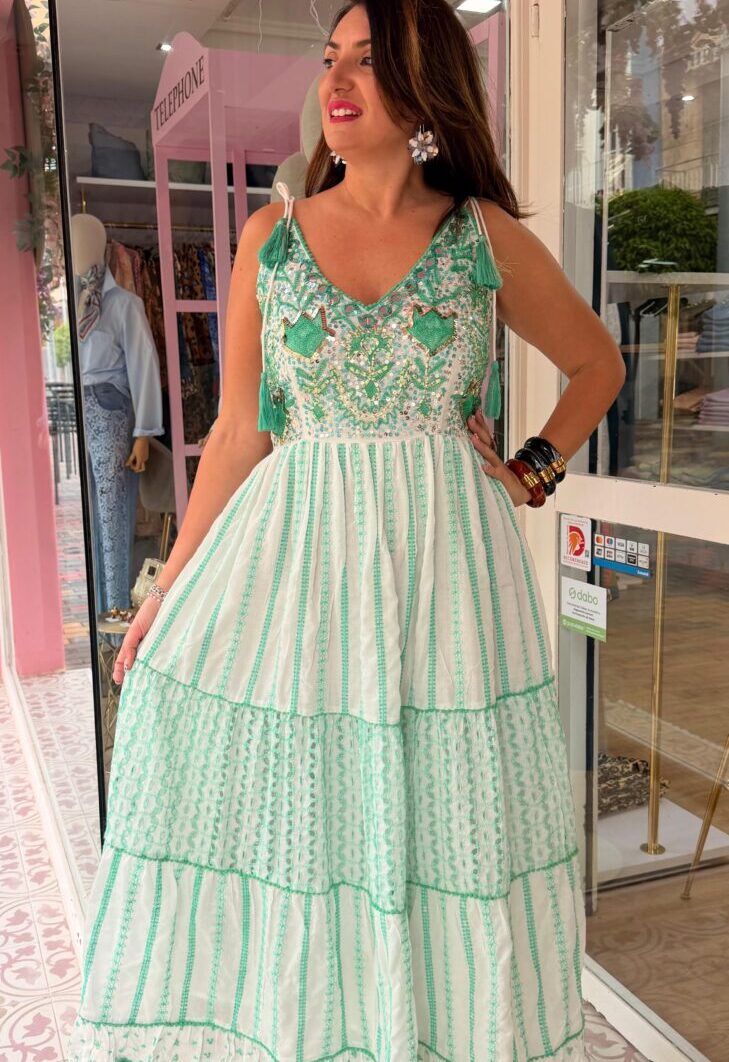 Vestido Sinergia Largo Turquesa