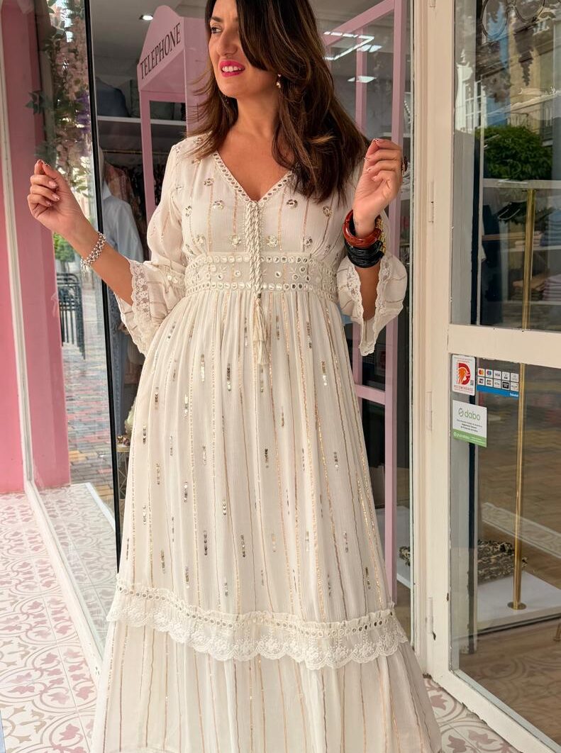 Alternative view of Vestido Sirena Beige