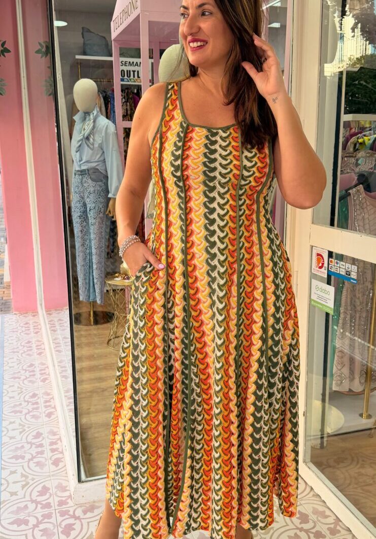 Vestido Zig Zag Verde