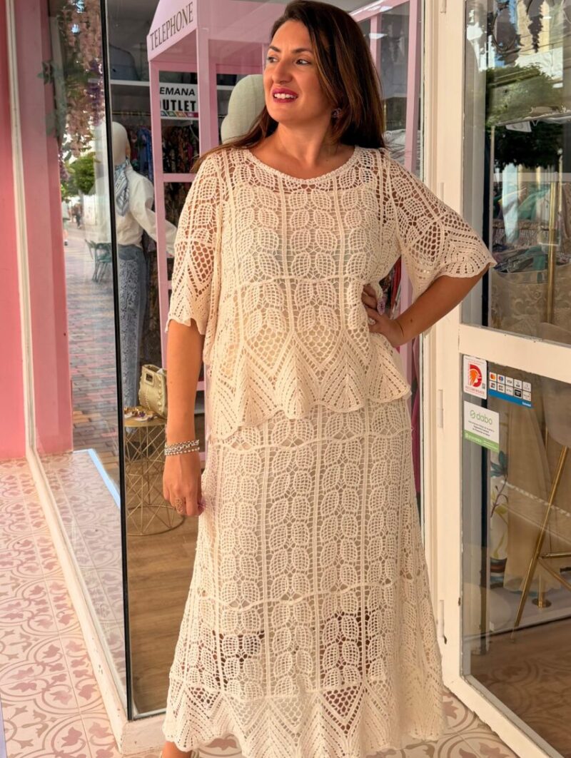 Jersey Crochet Jade Beige