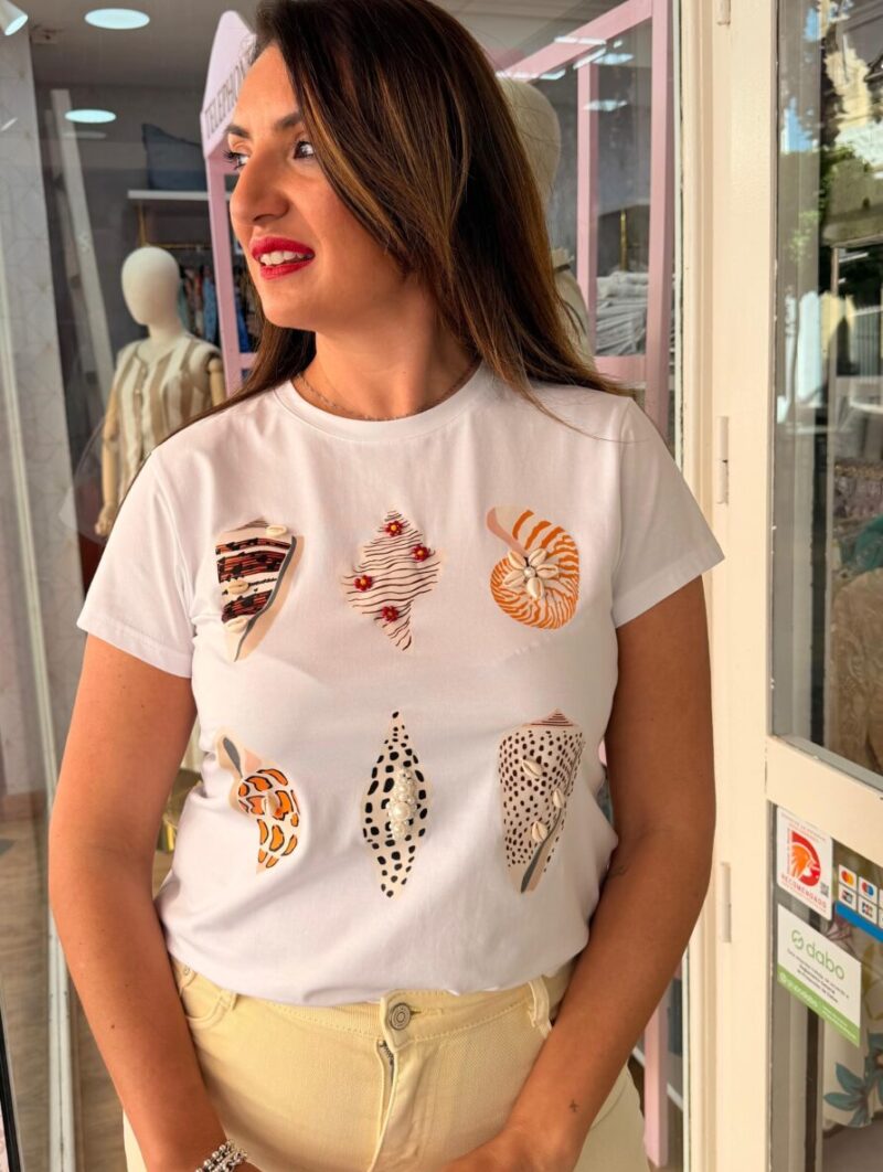 Alternative view of Camiseta Caracolas Blanca