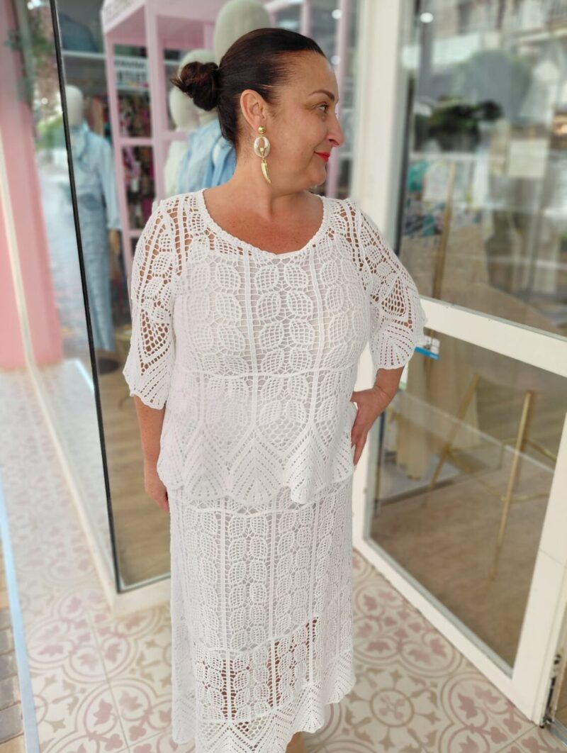 Alternative view of Falda Crochet Jade Blanco