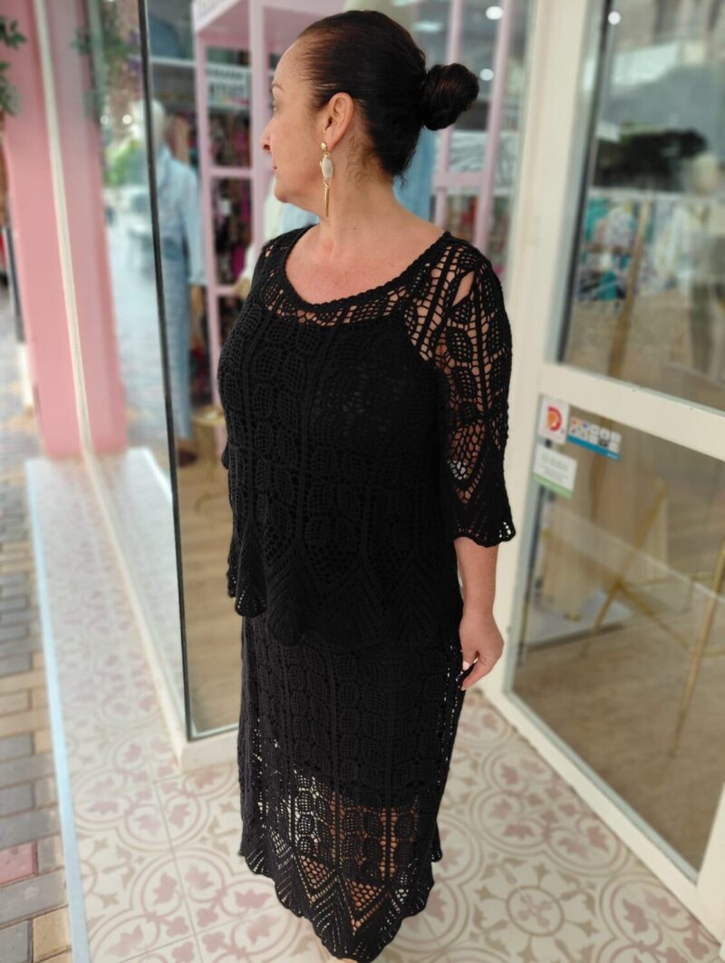 Alternative view of Falda Crochet Jade Negra