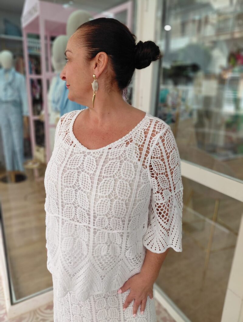 Jersey Crochet Jade Blanco