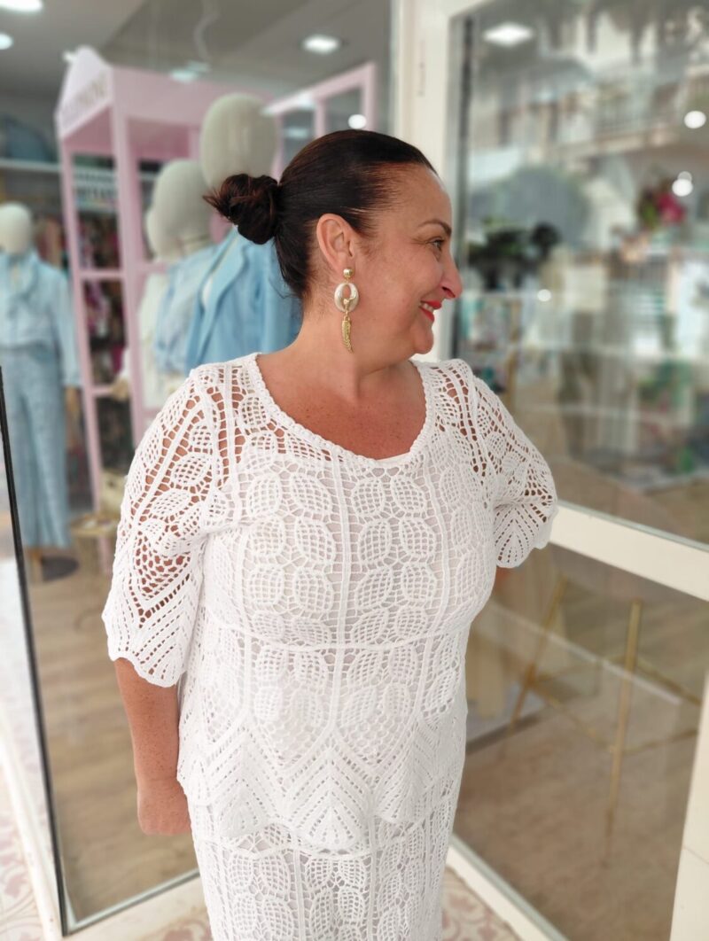 Alternative view of Jersey Crochet Jade Blanco