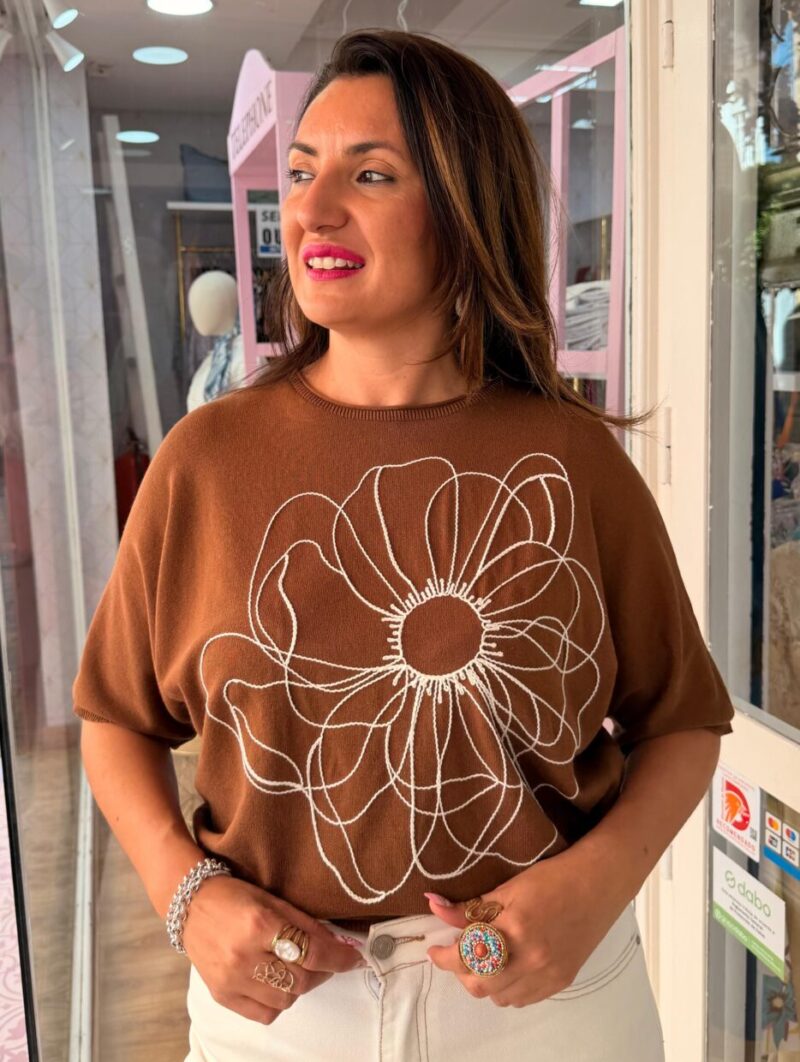 Jersey Flor Marrón