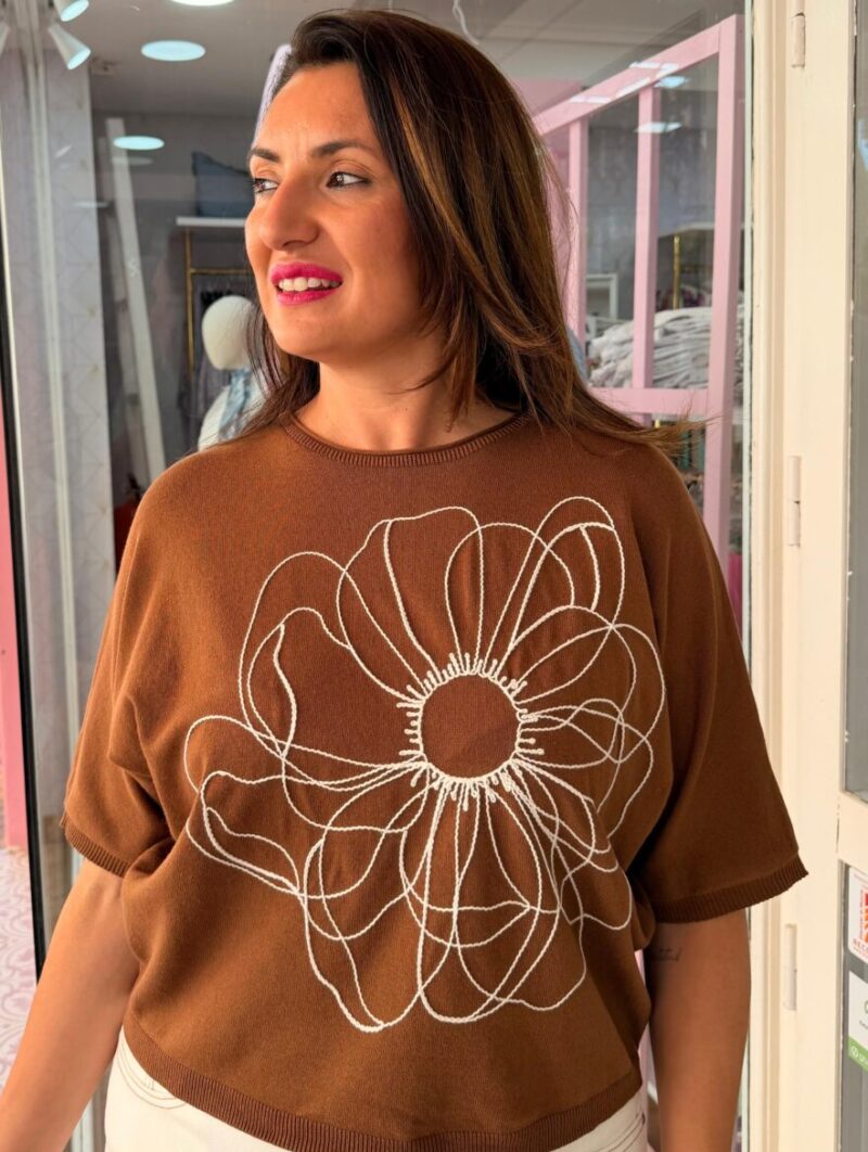 Alternative view of Jersey Flor Marrón