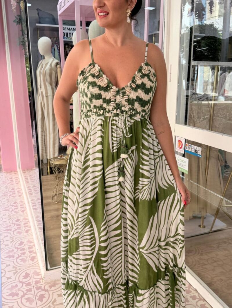 Alternative view of Vestido Pluma Largo Verde