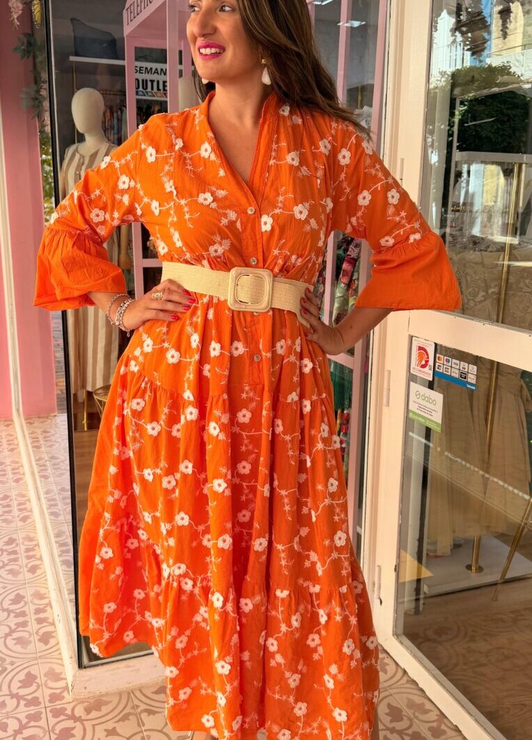 Alternative view of Vestido Primavera Largo Naranja