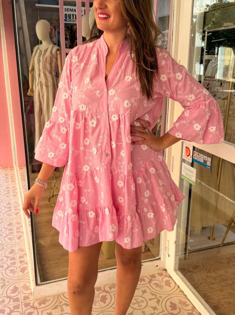 Alternative view of Vestido Primavera Corto Rosa