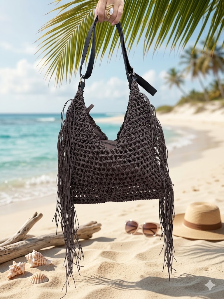 Bolso Flecos New Marrón Chocolate