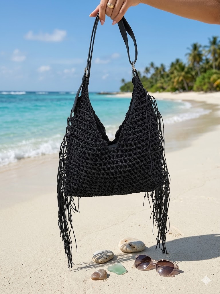 Bolso Flecos New Negro