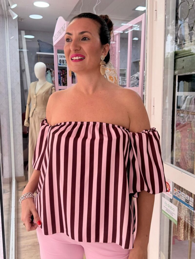 Blusa Bicolor Marrón