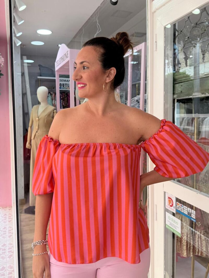 Blusa Bicolor Naranja