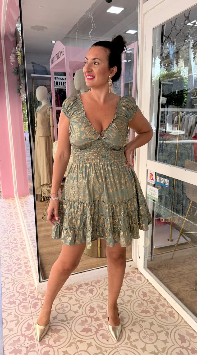 Vestido Imperio Turquesa