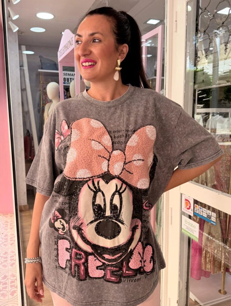 Camiseta Minnie Gris