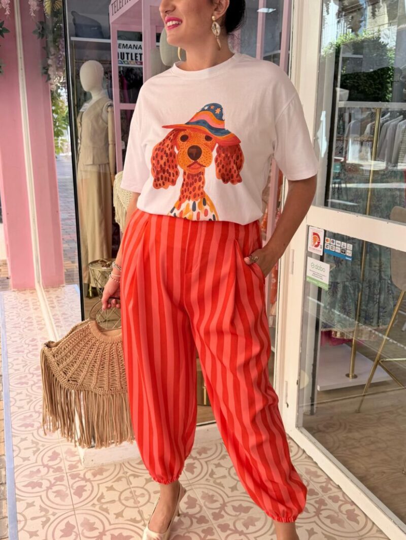 Pantalón Nápoles Naranja-Rosa