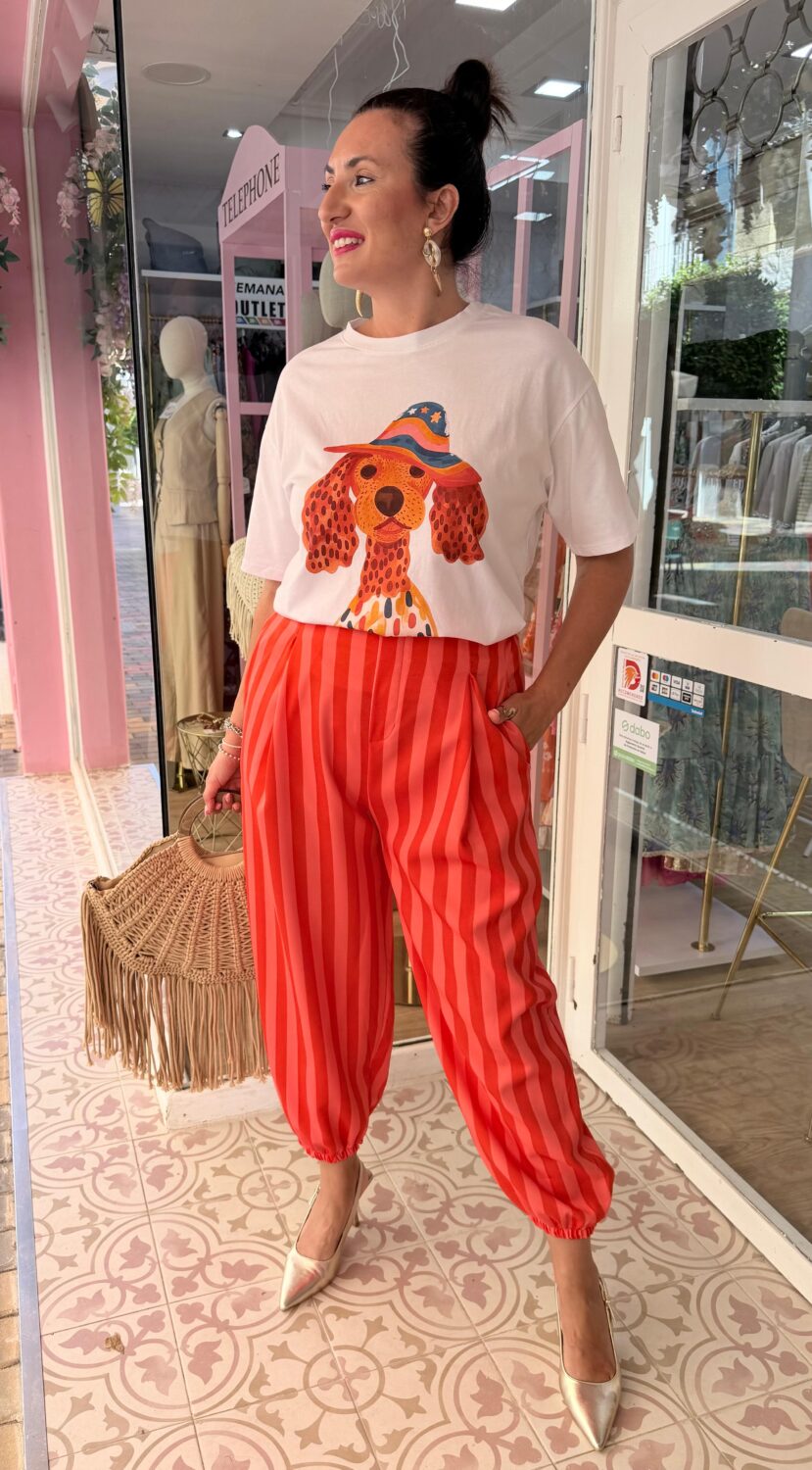 Pantalón Nápoles Naranja-Rosa