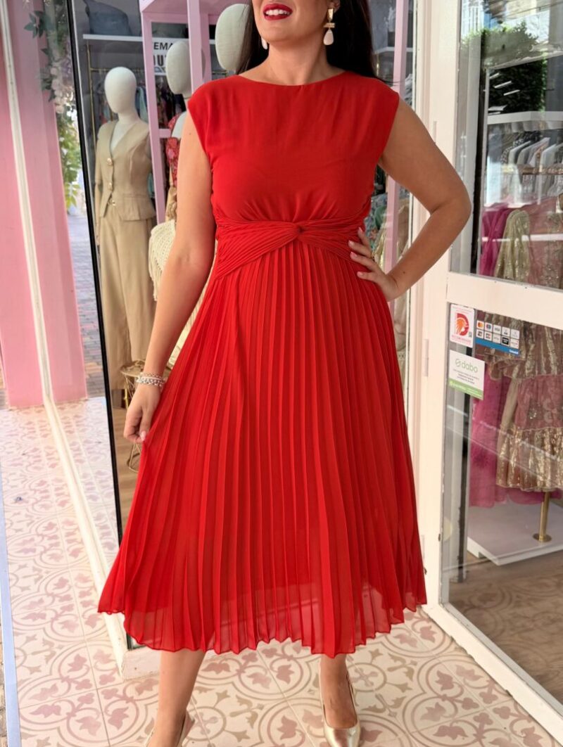 Vestido Abanico Rojo
