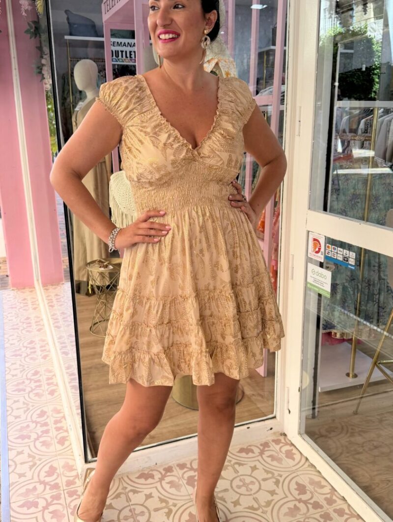 Alternative view of Vestido Imperio Beige