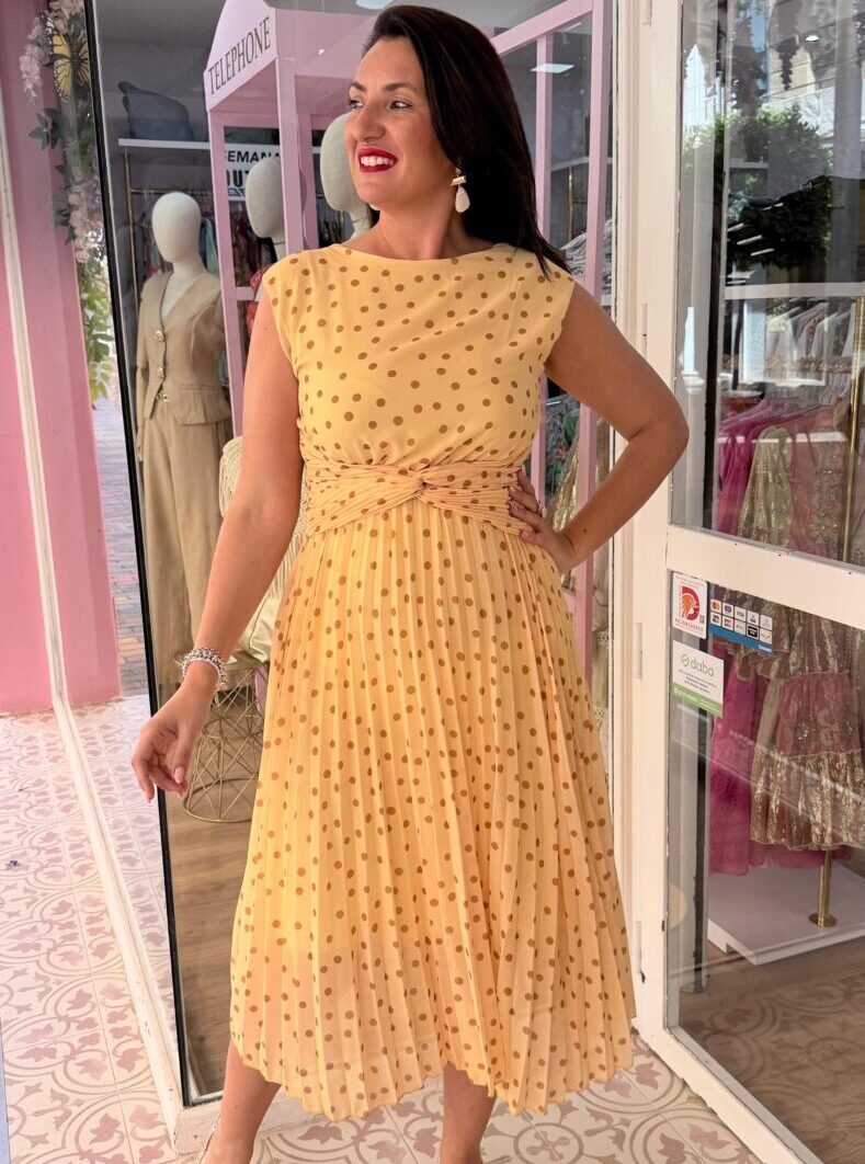 Vestido Lunares Amarillo