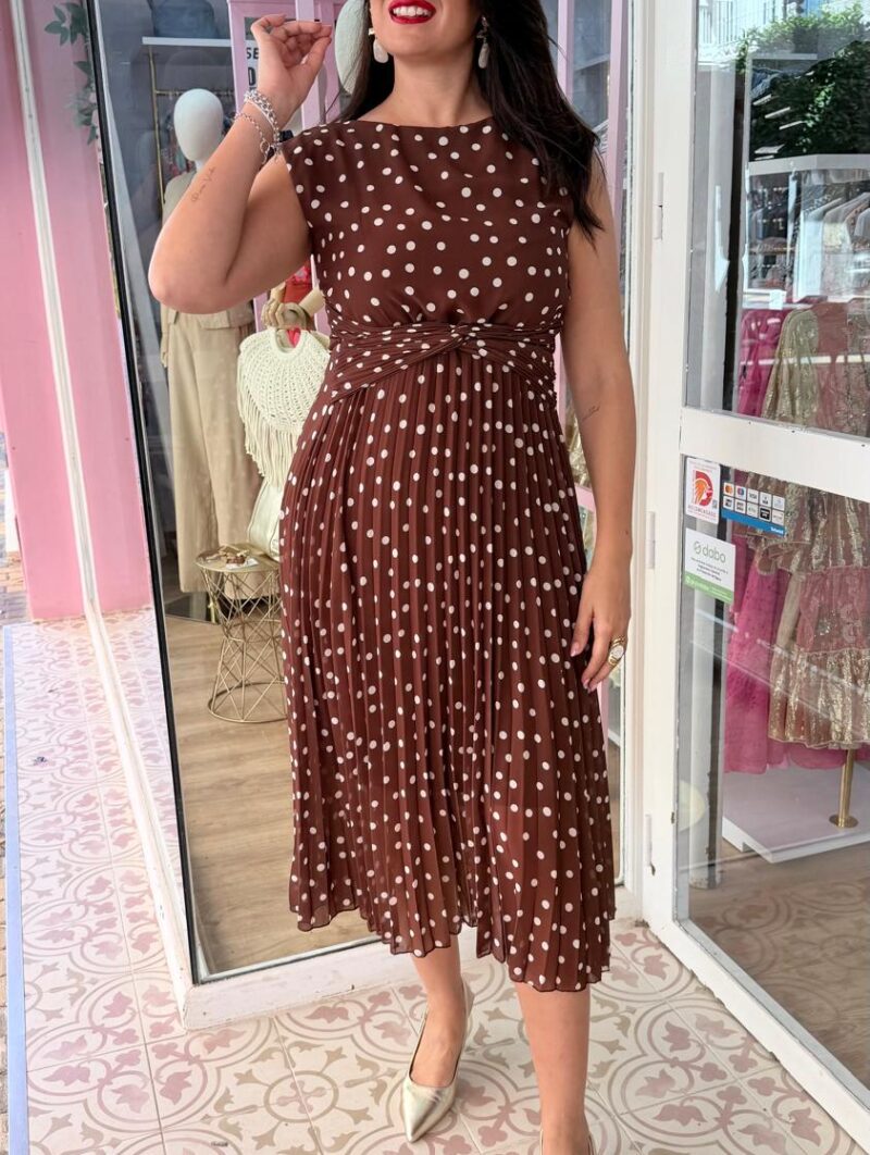 Vestido Lunares Marrón