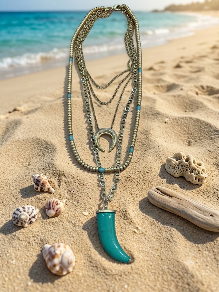 Collar Cuerno Turquesa